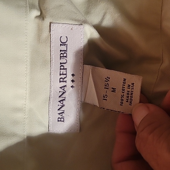 Banana Republic Men's Size M Greenish/Beige Long Sleeve Button Front Shirt - Picture 5 of 5